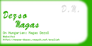 dezso magas business card